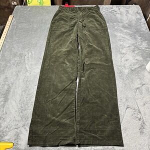 VTG Y2K Bensimon La Peche Corduroy Green Utility Wide Leg Pants Wmn 34 (25x30.5)